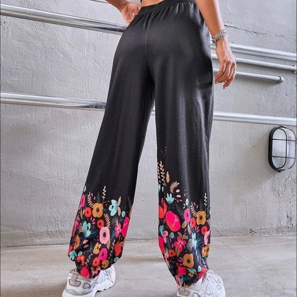 NEW SHEIN Floral high waist sweatpants S - Picture 1 of 5